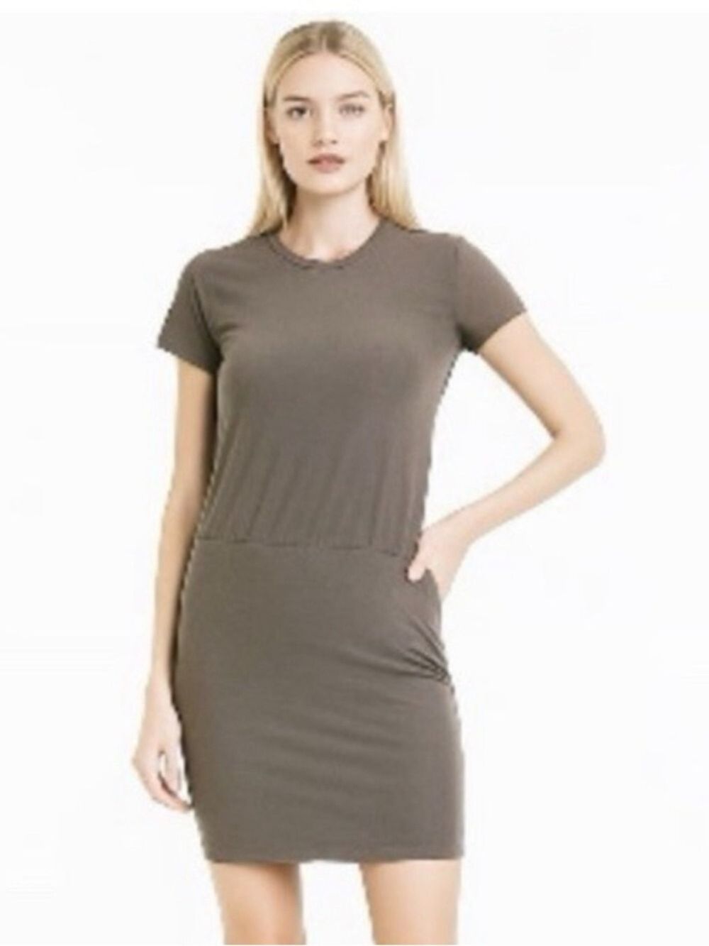 Standard James Perse Blouson T-shirt Bodycon Dress Size 1/Small Green Neutral